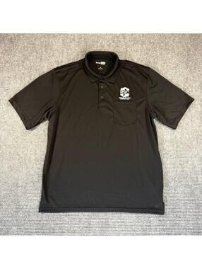 Black Polo Shirt CornerStone RSC Retrofit Service Company Work Shirt Size XL